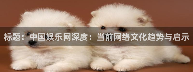 彩客网体育凯捷平台注册：标题：中国娱乐网深度：当前网络文化趋势与启示